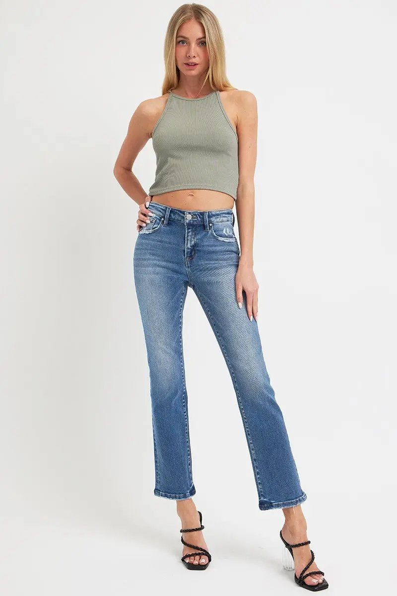 Jeans & Denim Trendsi RISEN Denim Jeans Women's Casual Ankle Straight Leg + Pockets