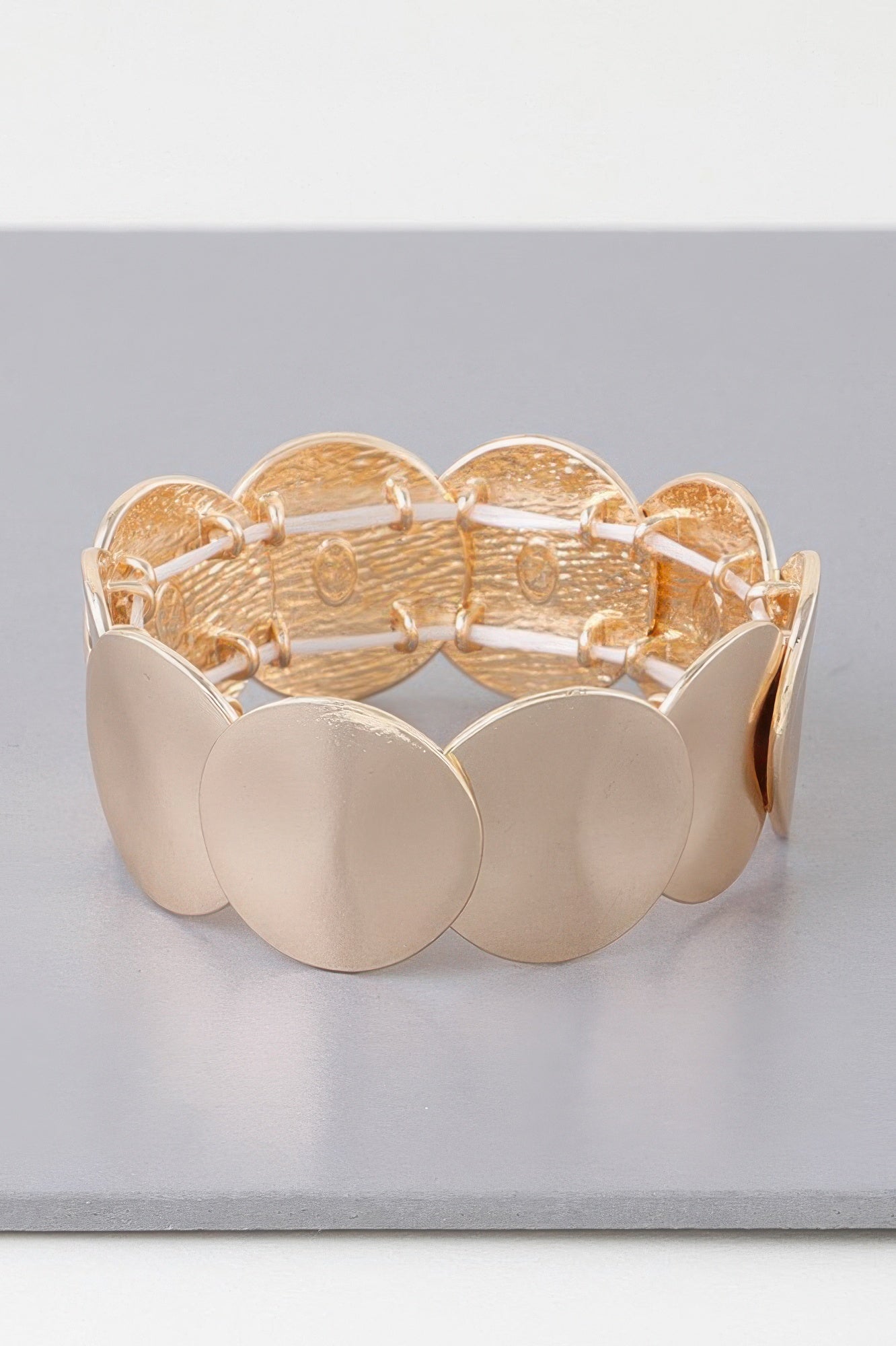 Shiny Flat Disc Plate Bracelet