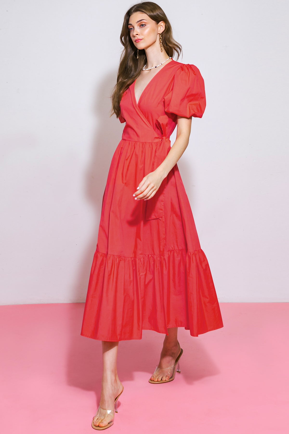 PERFECT ALLURE POPLIN MIDI DRESS