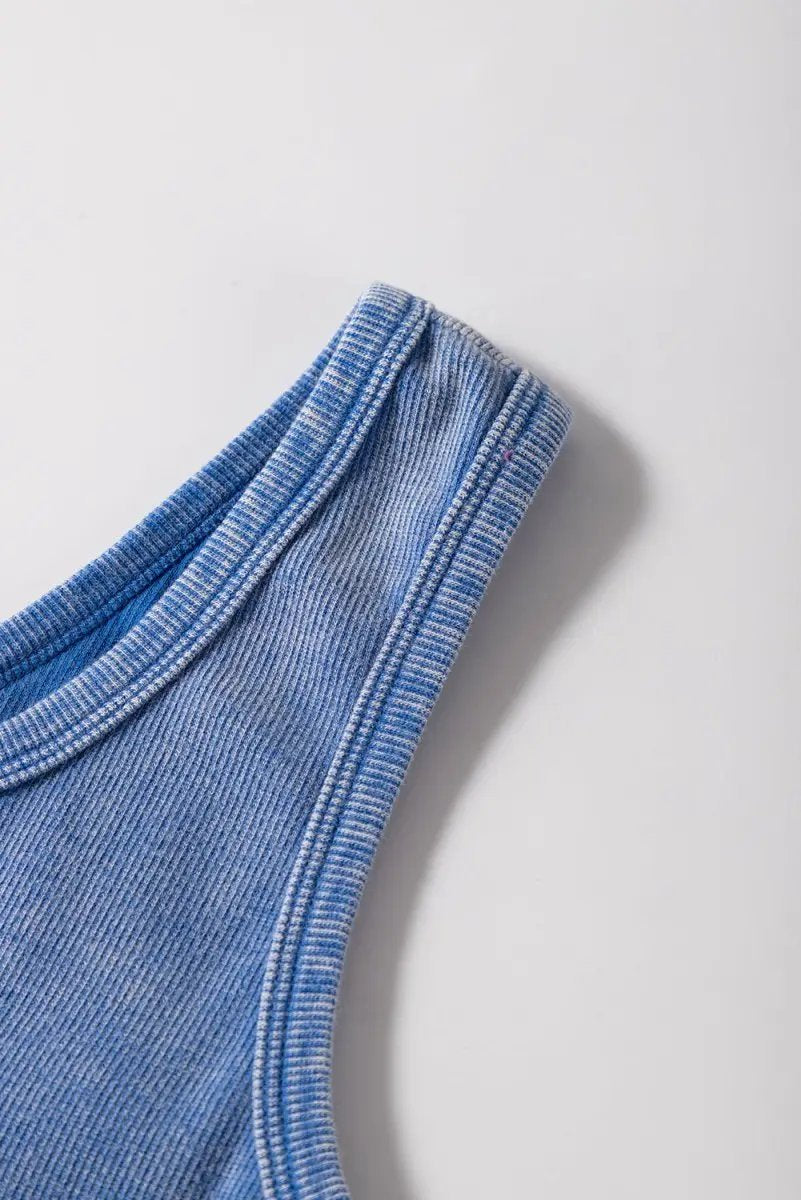 Love Salve Women's Ribbed Tank Top Mineral Wash — Casual Summer Essential