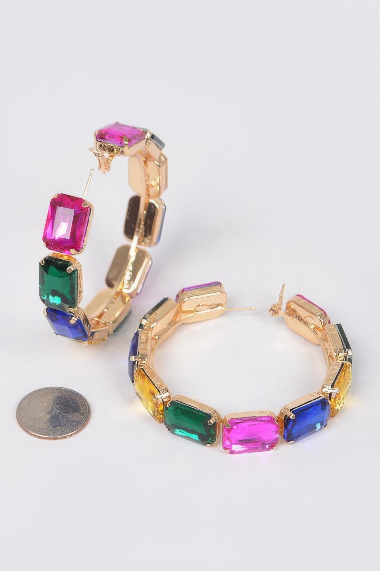 Stone Hoop Earring