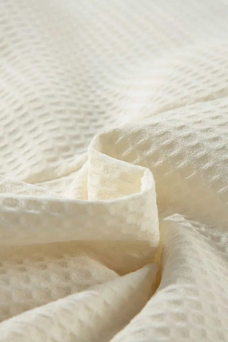 Love Salve White Waffle Knit Shorts Daily Wear Women's Casual Shorts Ricrac Hem Detail