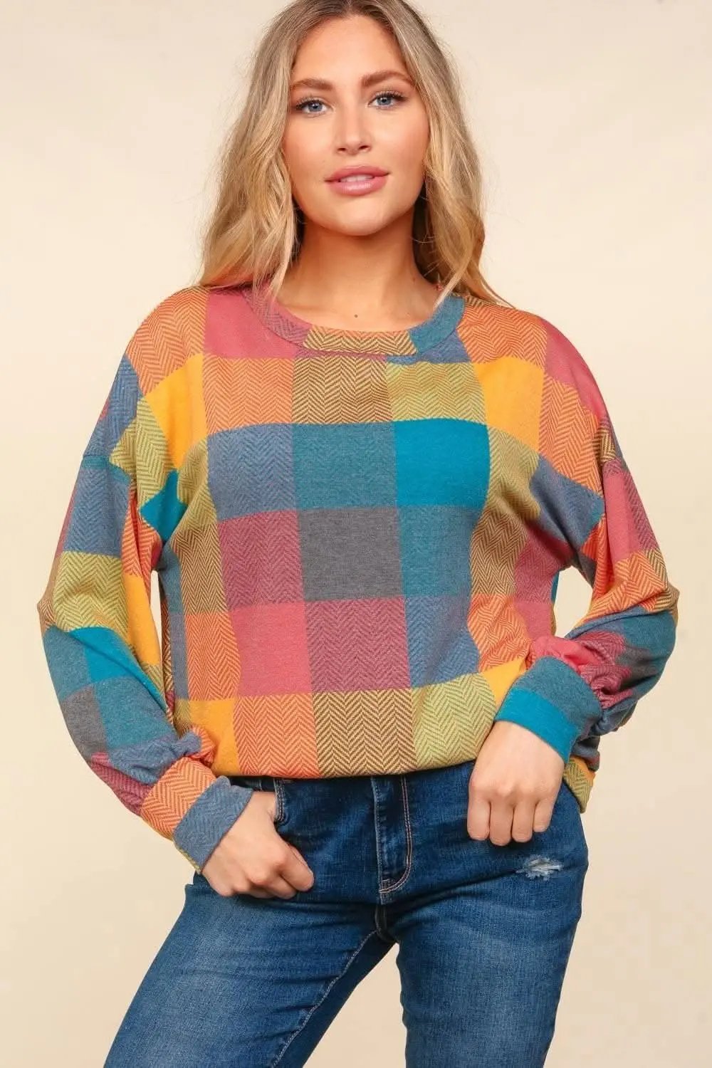 Sweaters Trendsi Plaid Sweater Women's Fall Layering Knit Top: Cozy & Stylish