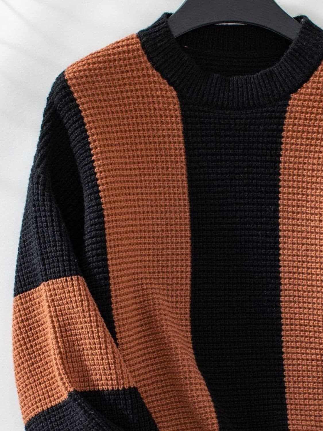 Sweaters Trendsi Color block knit sweater - round neck