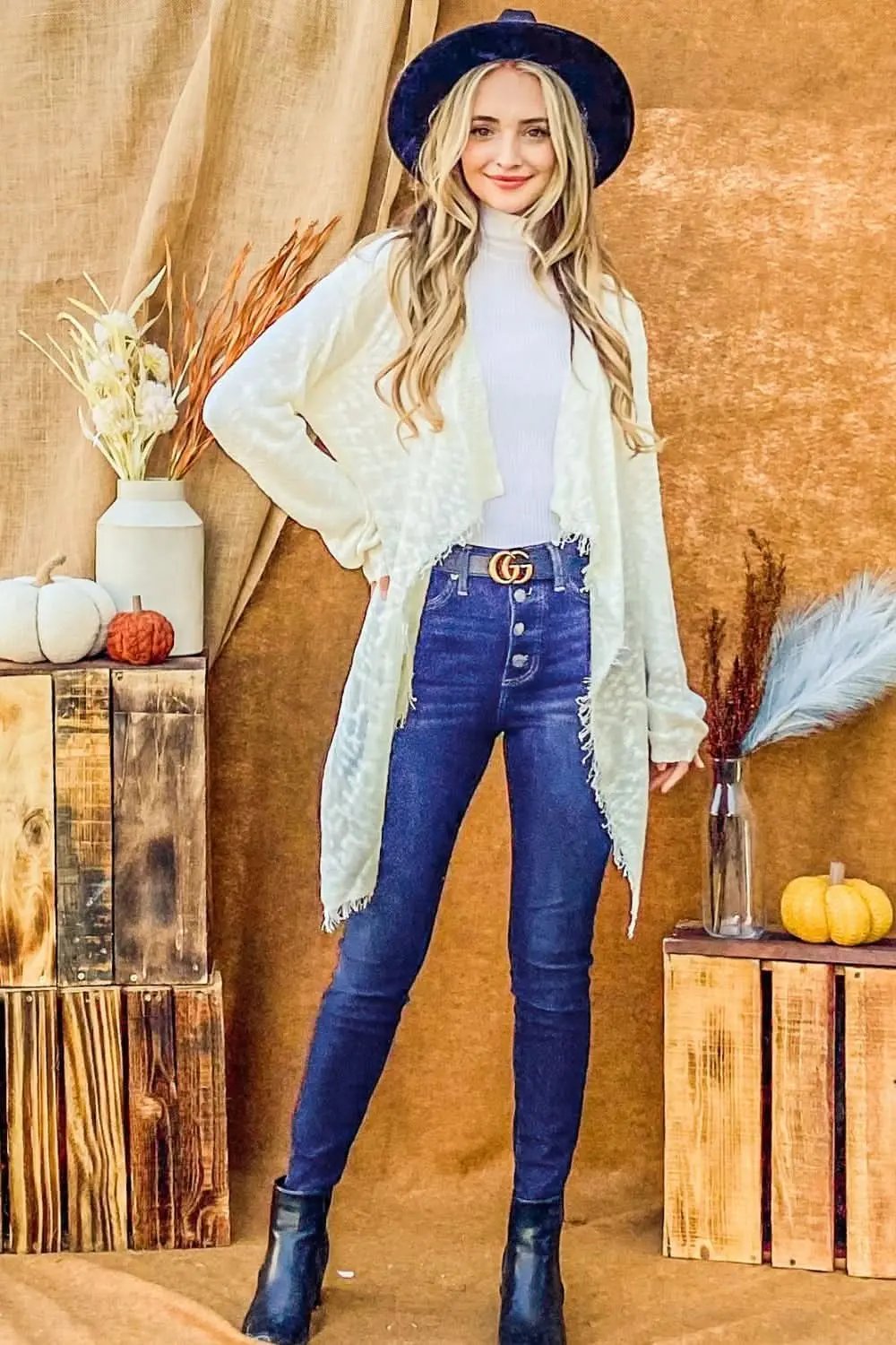 Sweaters Trendsi Knit Fringe Cardigan Women's Fall Outerwear Soft & Cozy