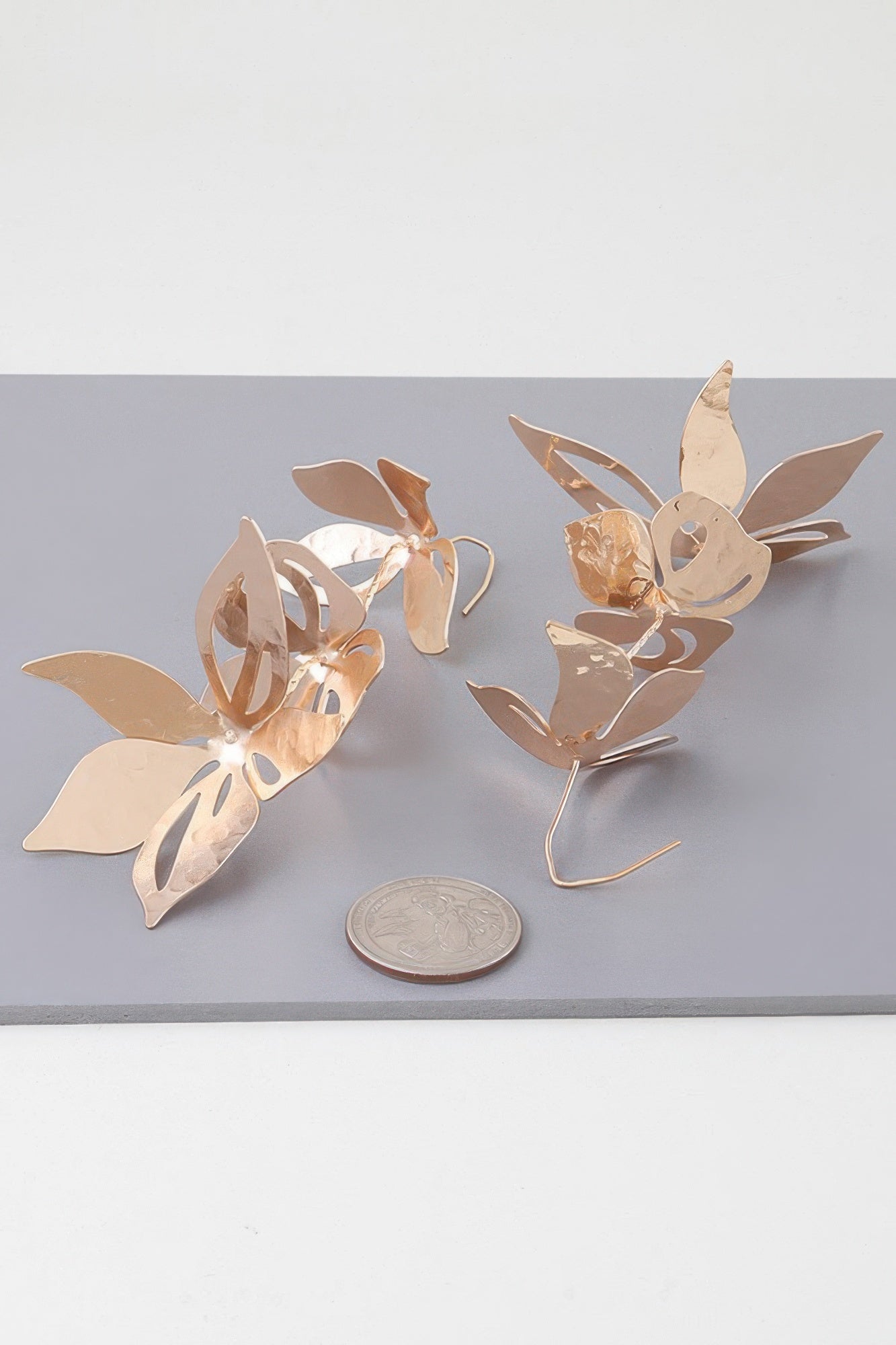 Triple Delicate Flower Drop Earrings