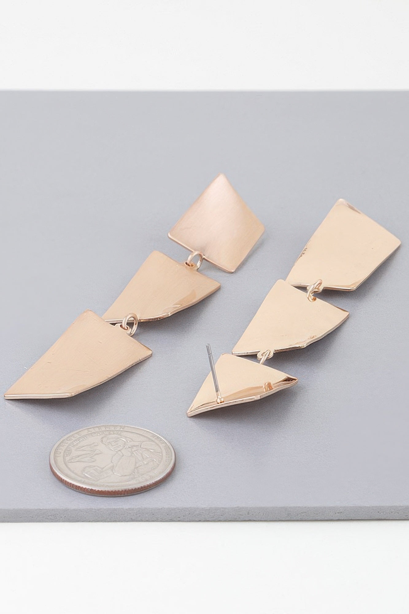 Triple Geometric Drop Earrings