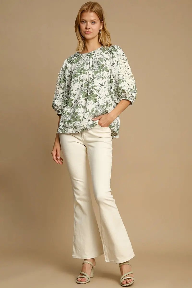Accessories Trendsi Floral Lace Blouse Women's Casual Top USA Shipped