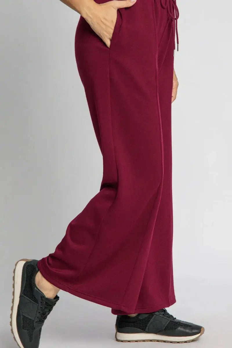 Trendsi Umgee Wide Leg Pants Women's Casual Drawstring Trousers with Pockets