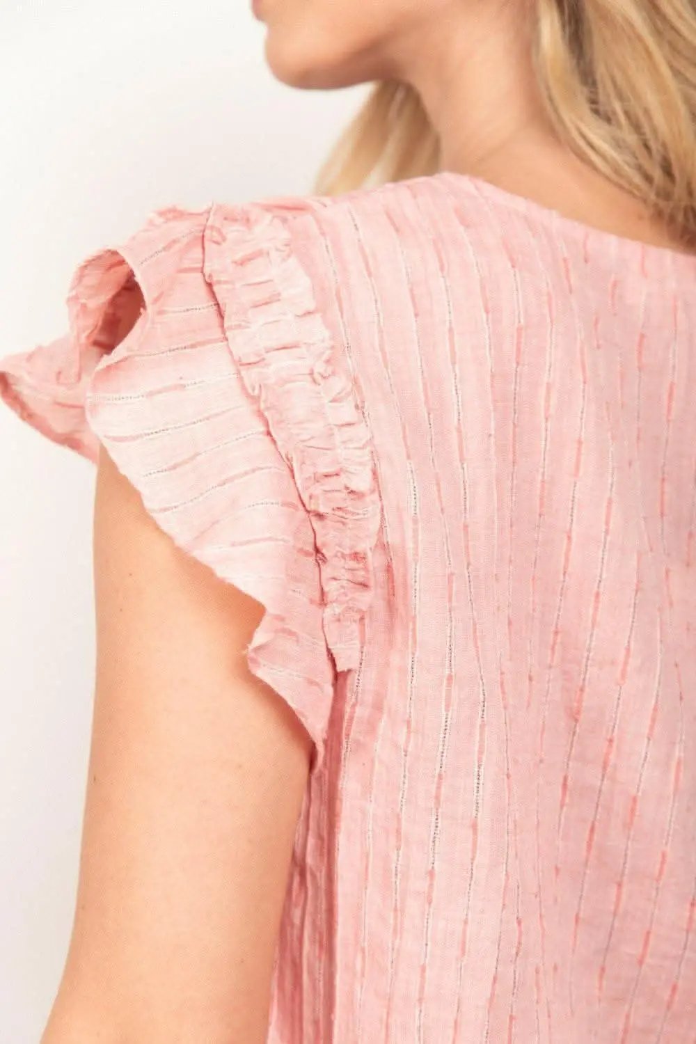 Women's Loungewear Set Ruffle Sleeve | Trendsi Blush
