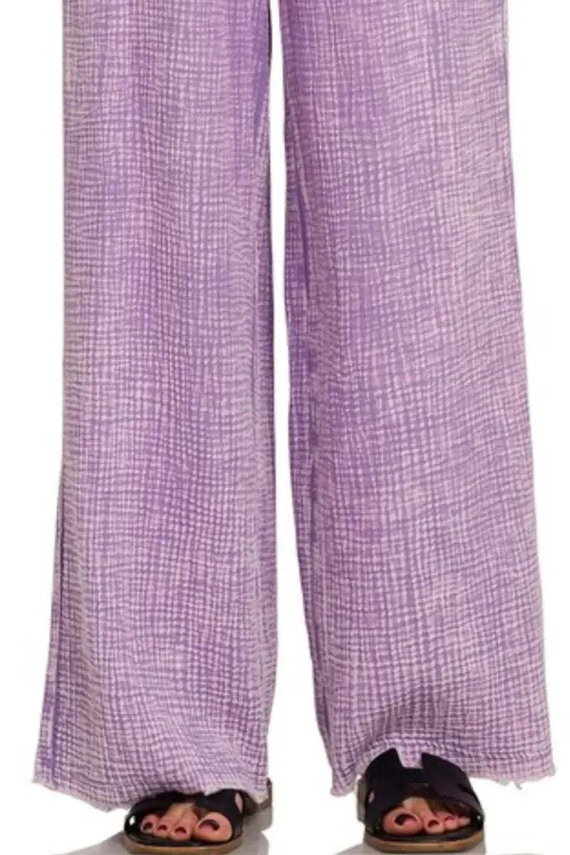 Women's Gauze Lounge Pants Gauze Pants - Lightweight Elastic Waist - Casual Lounge