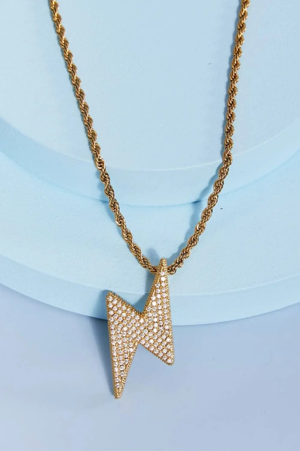 Hats Trendsi Brass Lightning Bolt Necklace