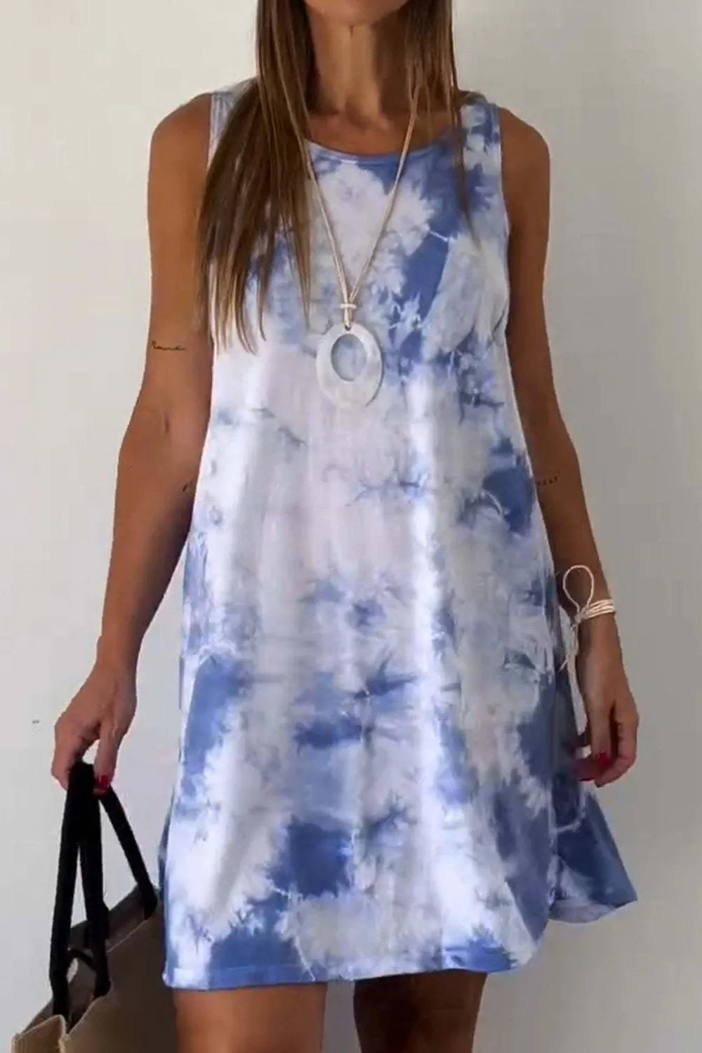 Tie-Dye Sleeveless Mini Tank Dress