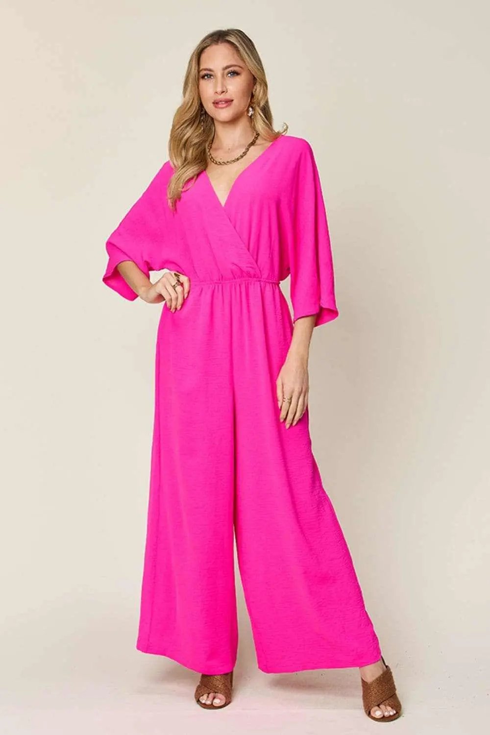 Trendsi Surplice Wide Leg Jumpsuit - Chic & Elegant