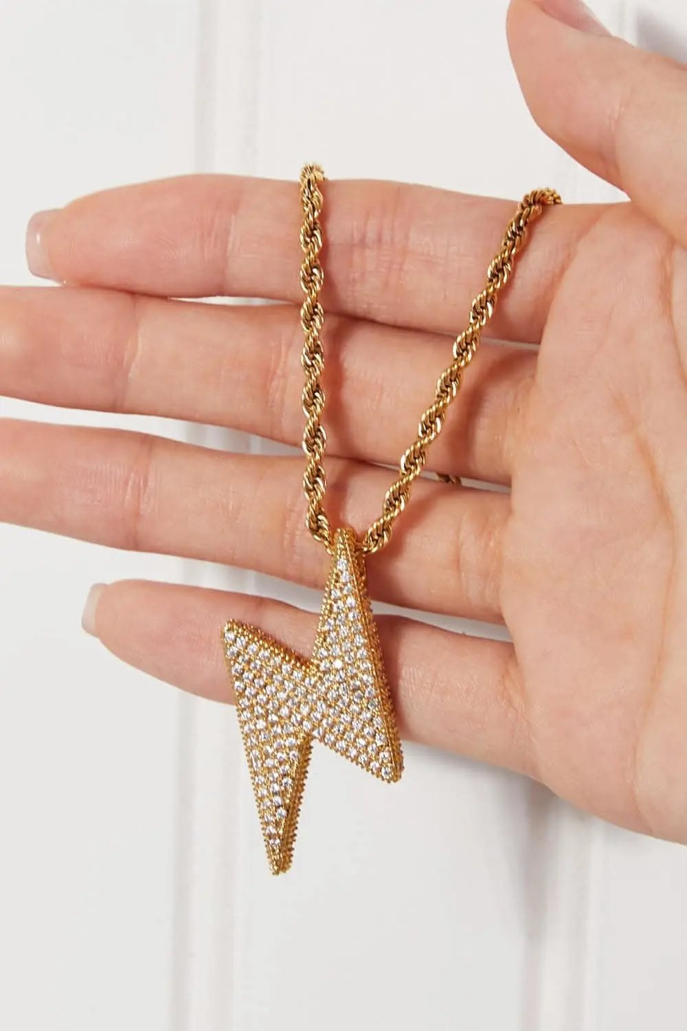 Hats Trendsi Brass Lightning Bolt Necklace