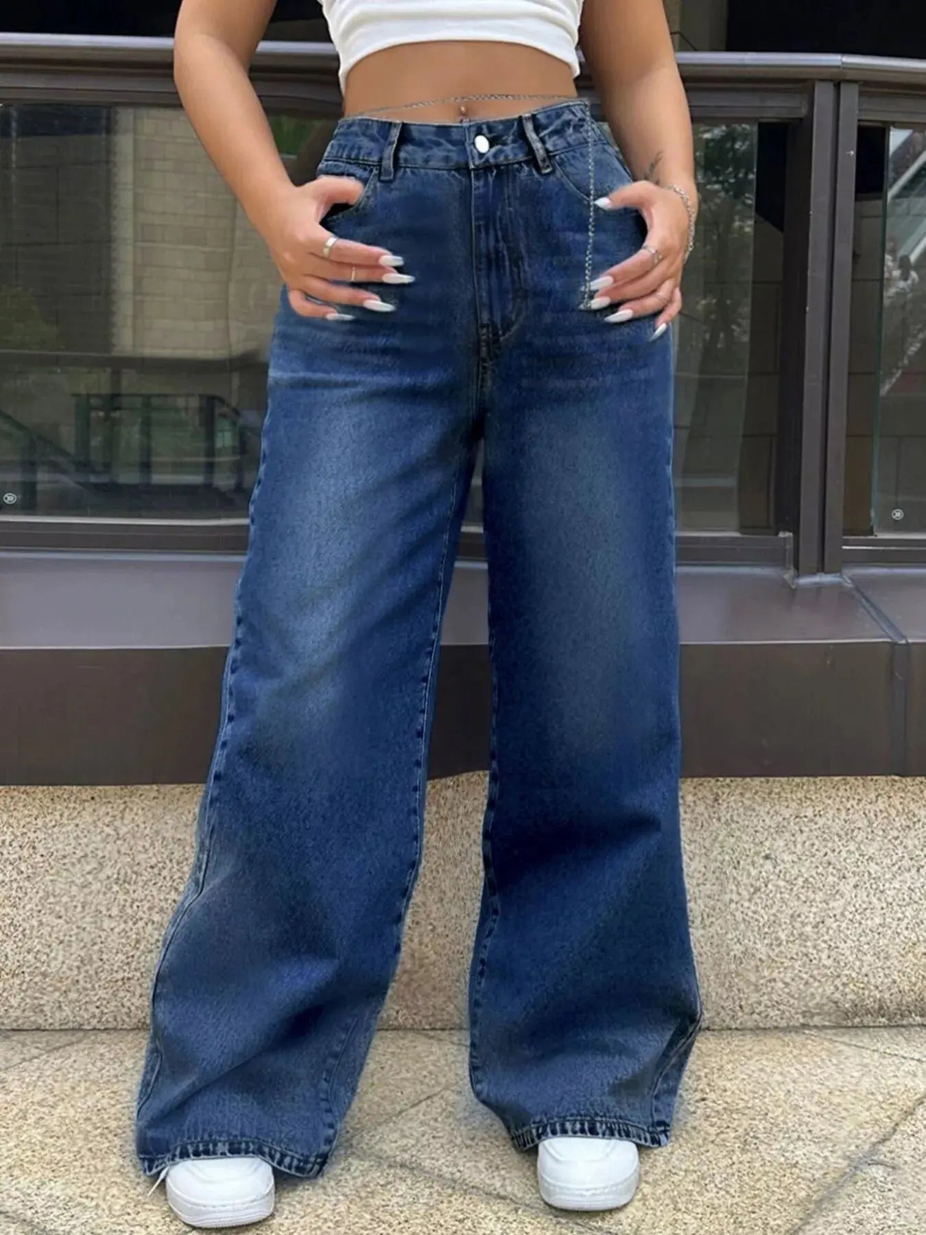 High Waisted Wide Leg Jeans