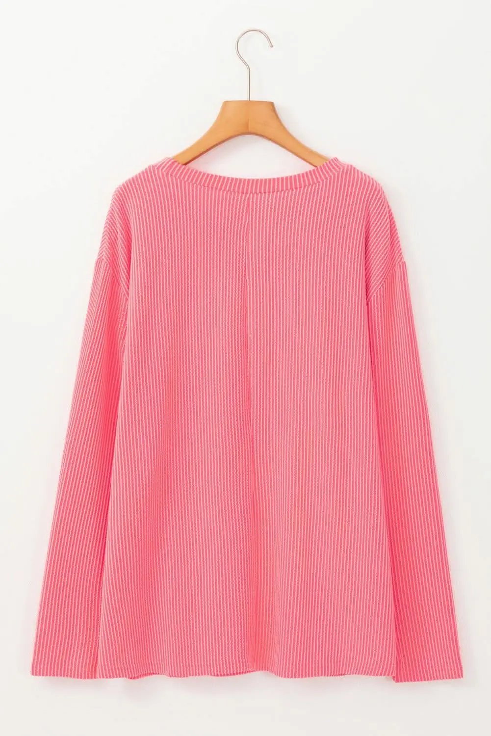 T-Shirts Love Salve Peach Blossom Ribbed Tee Plus Size Women's Versatile Top - Chic & Fashionable