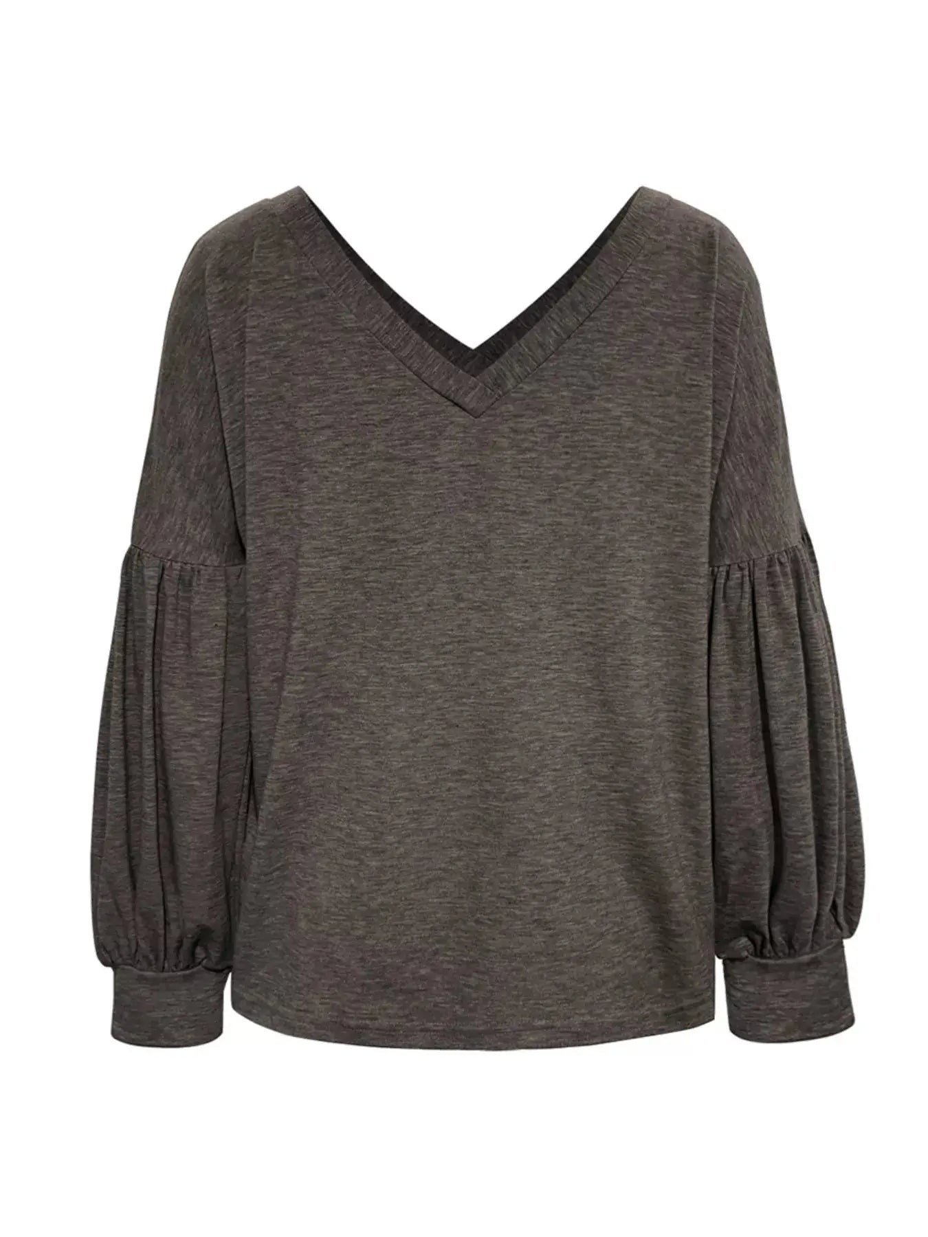 Oversized V Neck Long Sleeve Blouse