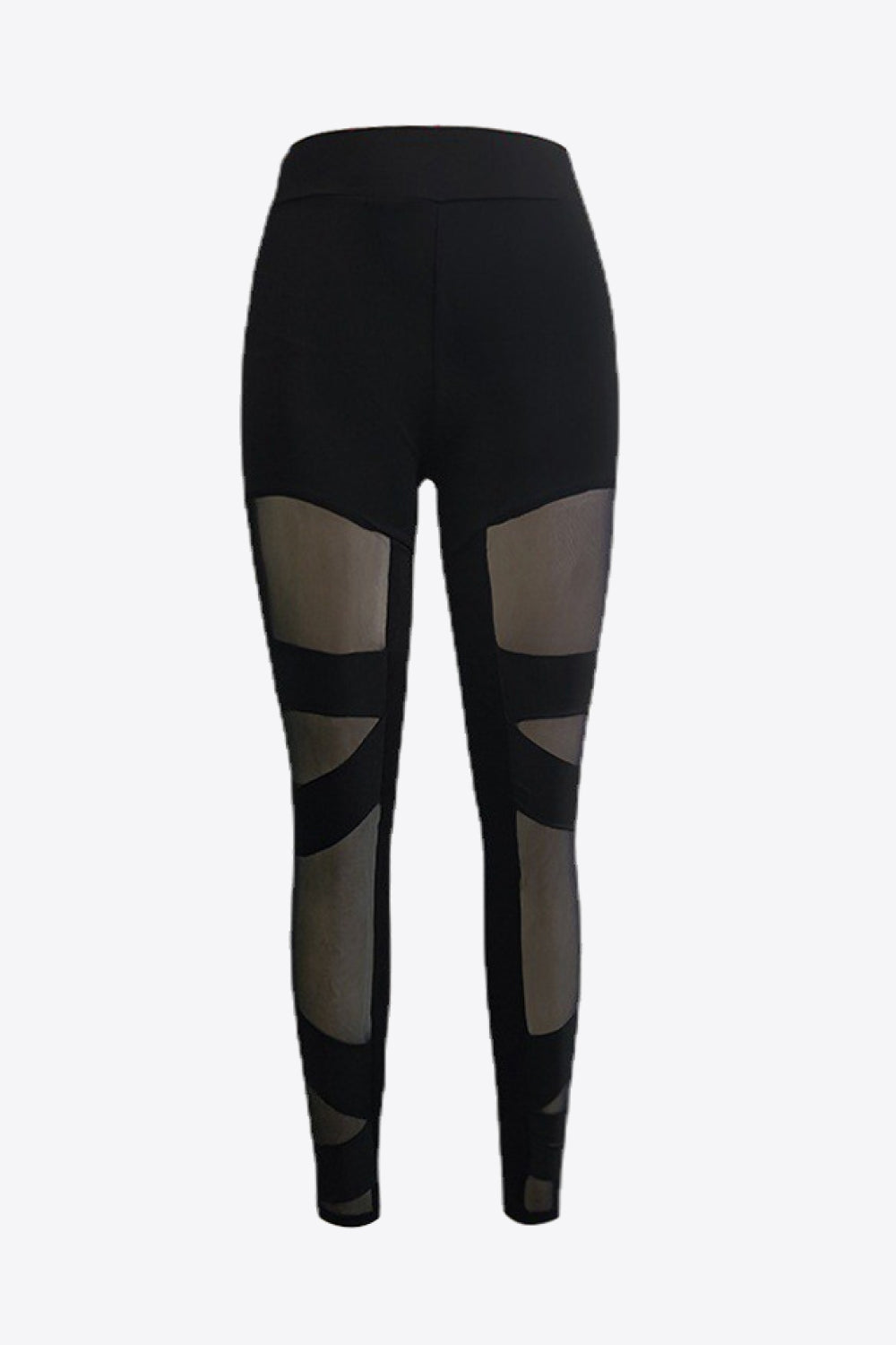 Spliced Mesh Leggings Black