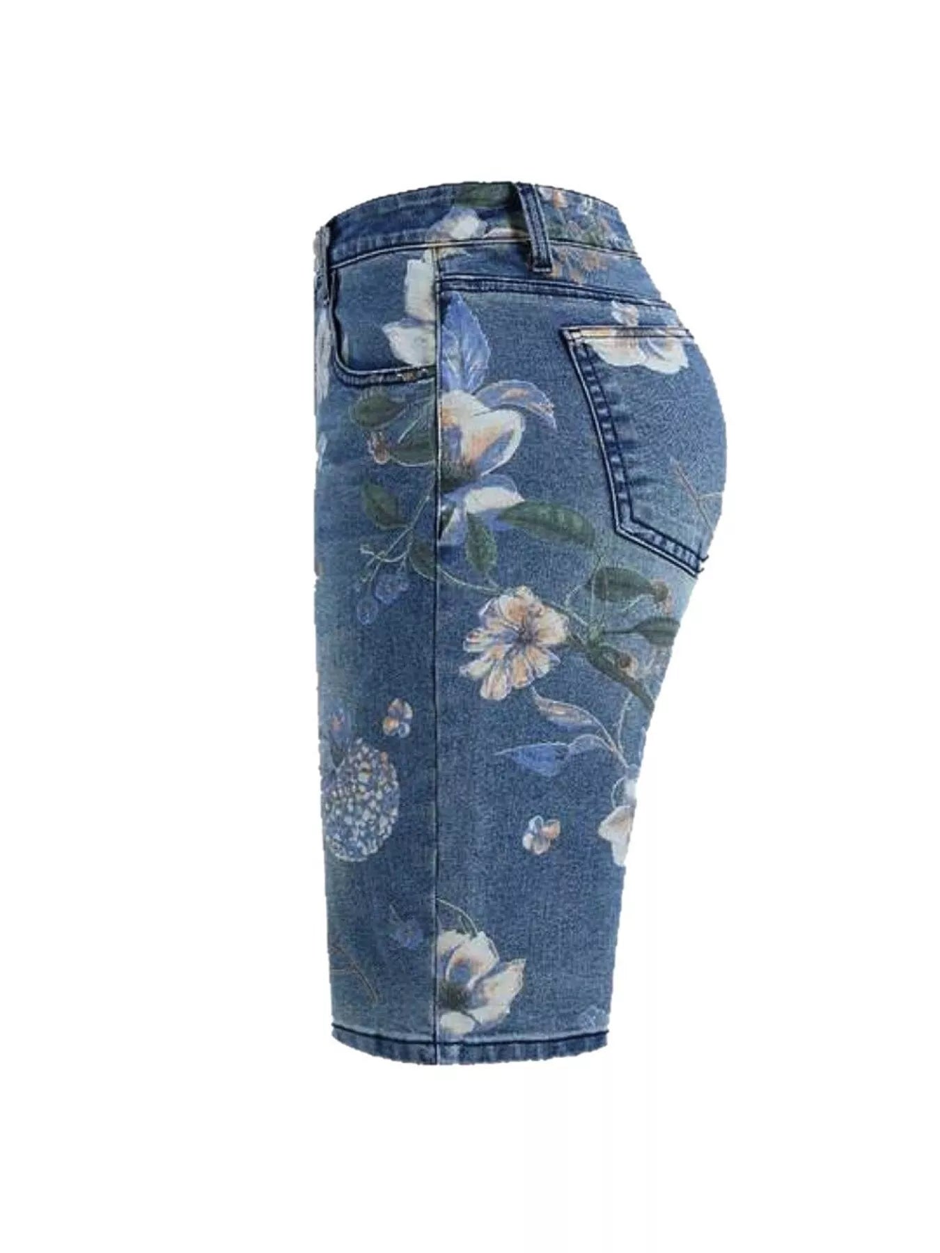 Floral Denim Shorts