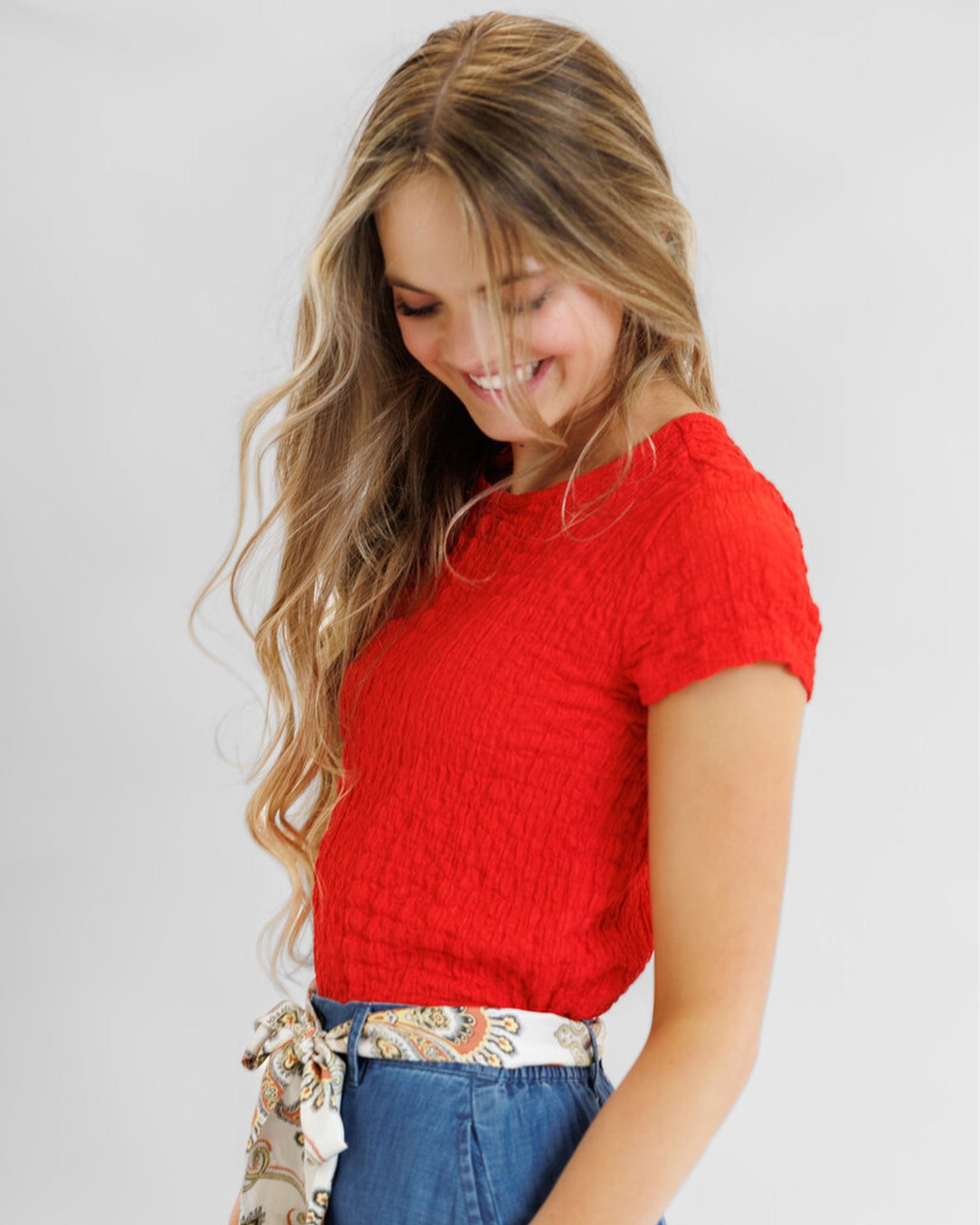 Popcorn Smocked Top