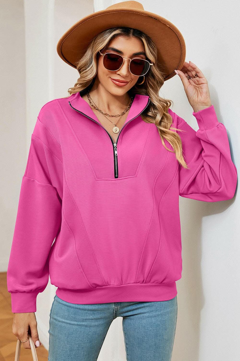 Half-Zip Sweatshirt Women's — Casual Comfort Pullover