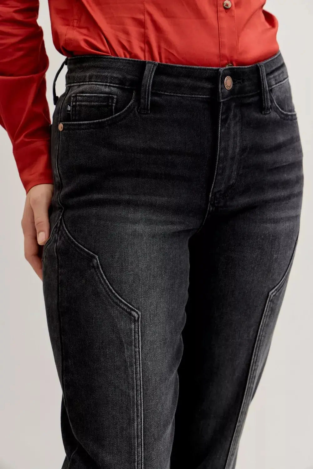 Judy Blue Jeans - Mid Rise Straight Western Seam Detail Jeans