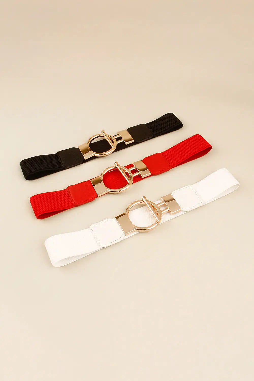 Zinc Alloy Circle Shaped Buckle PU Leather Belt