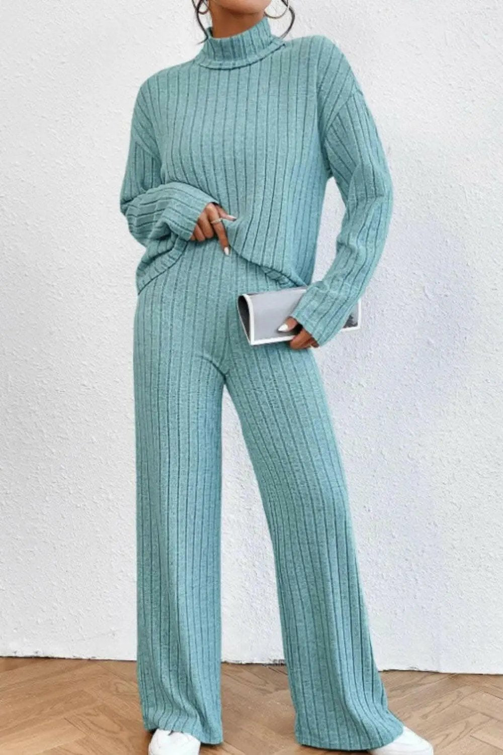 Trendsi Two-Piece Sets - Chic mock neck top & pants set - Premium Quality