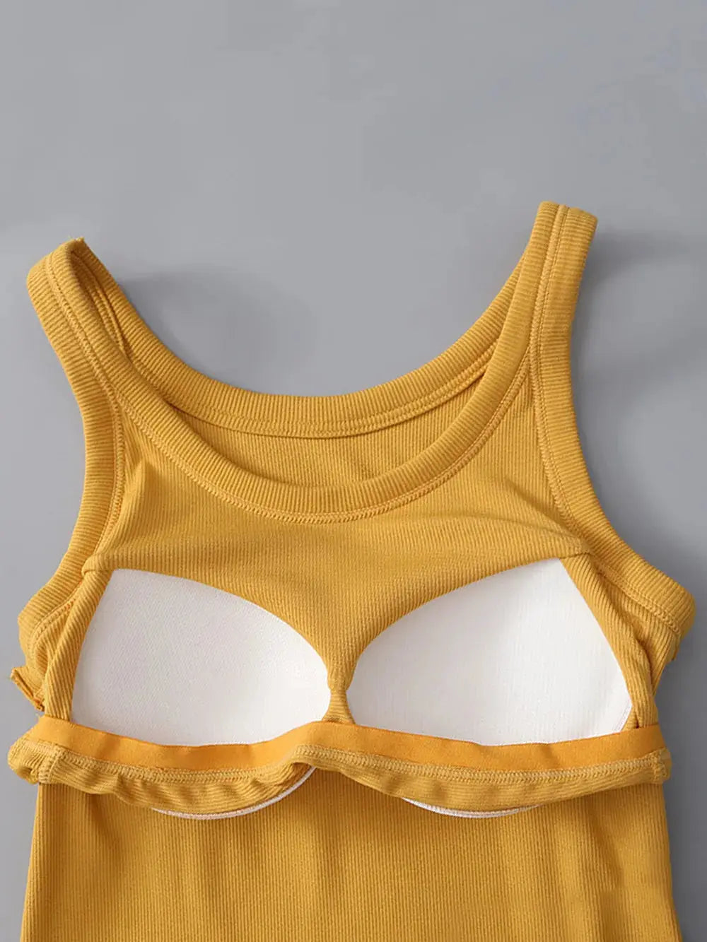 Round Neck Tank Top with Built In Bra