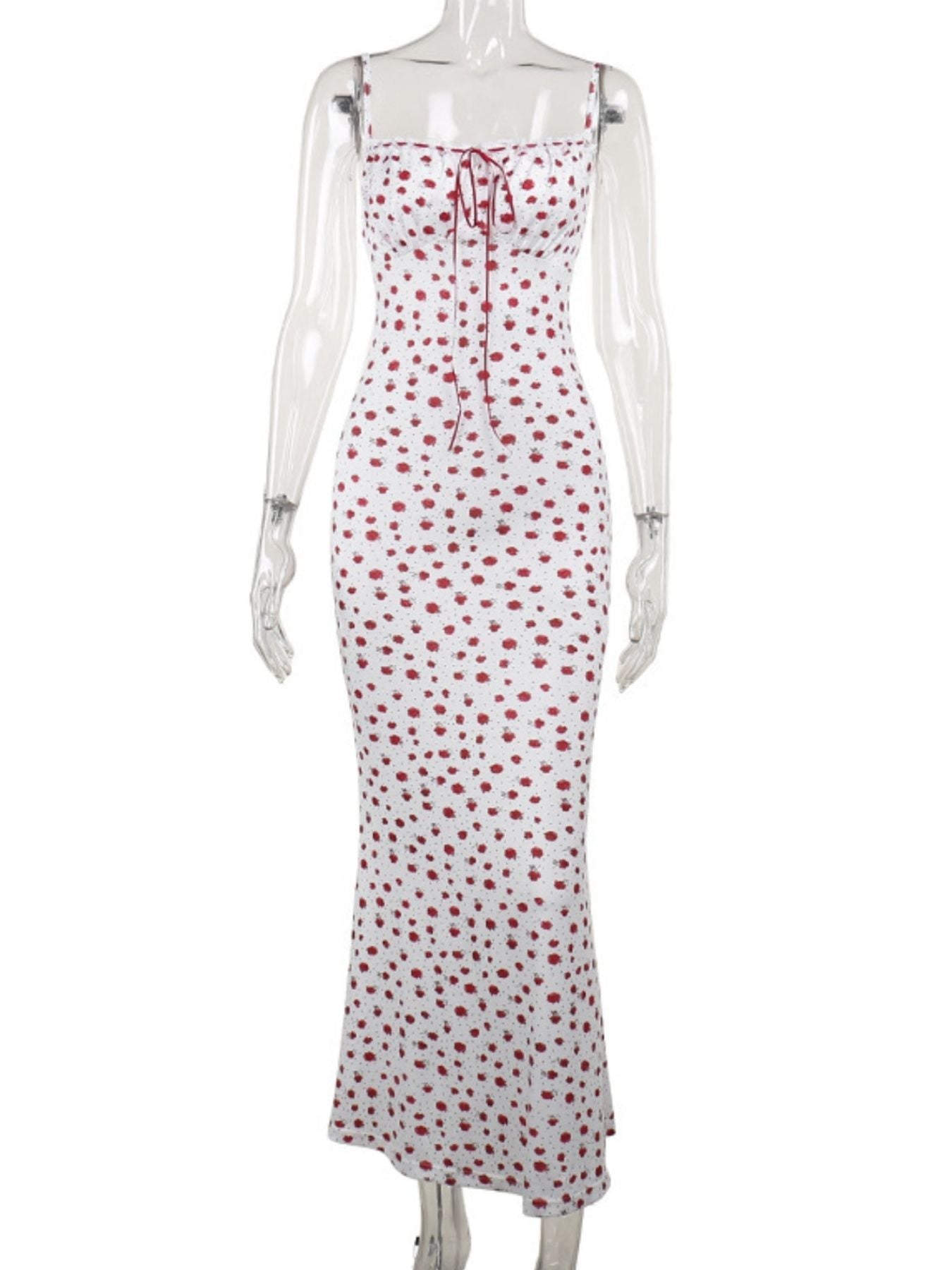 Floral Print Lace Trimmed Cami Dress