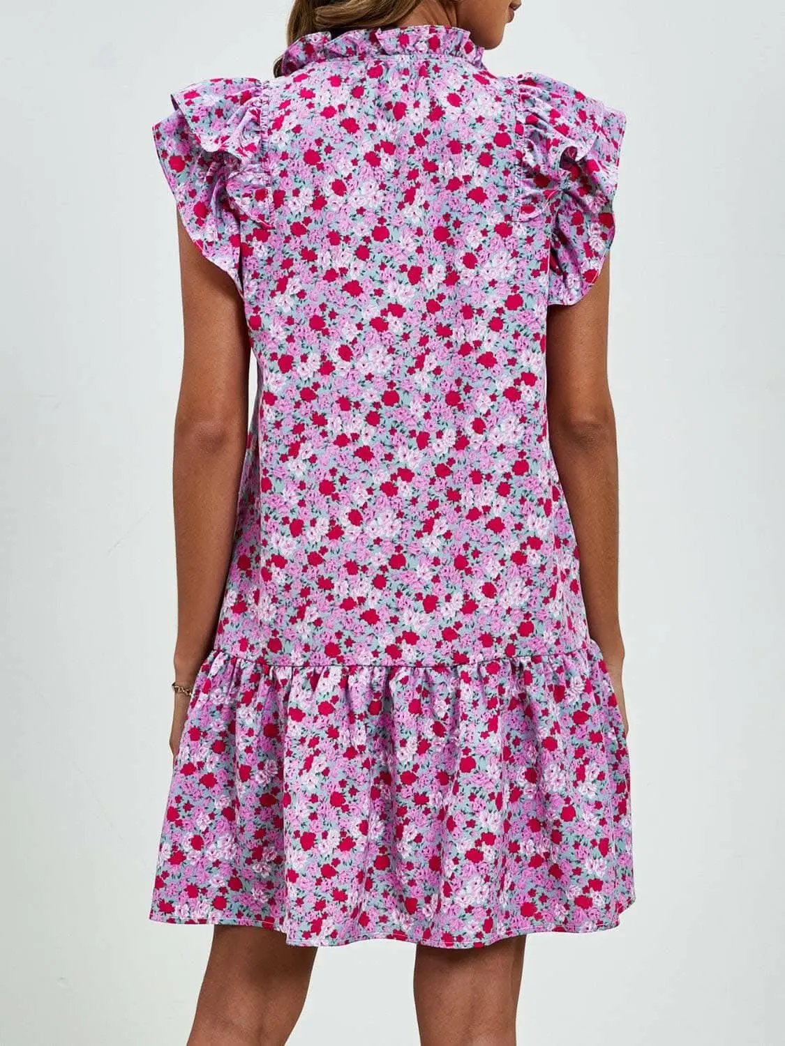 Trendsi Maternity Floral Cap Sleeve Dress Brick Red