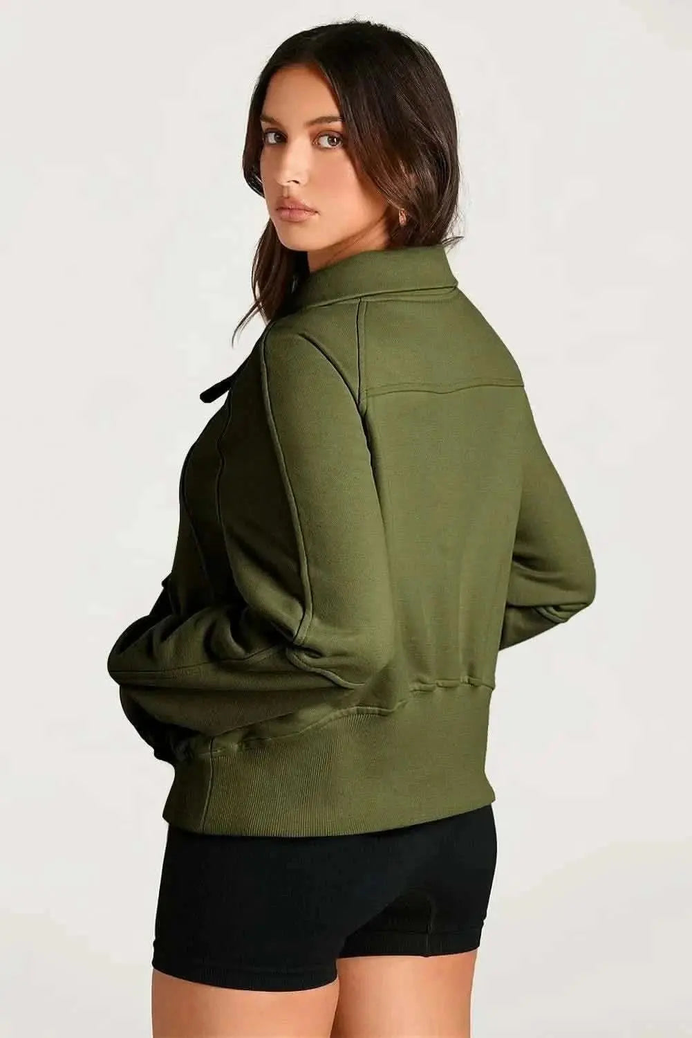 Trendsi Women's Half Zip Sweatshirt With Pockets — Fleece Pullover
