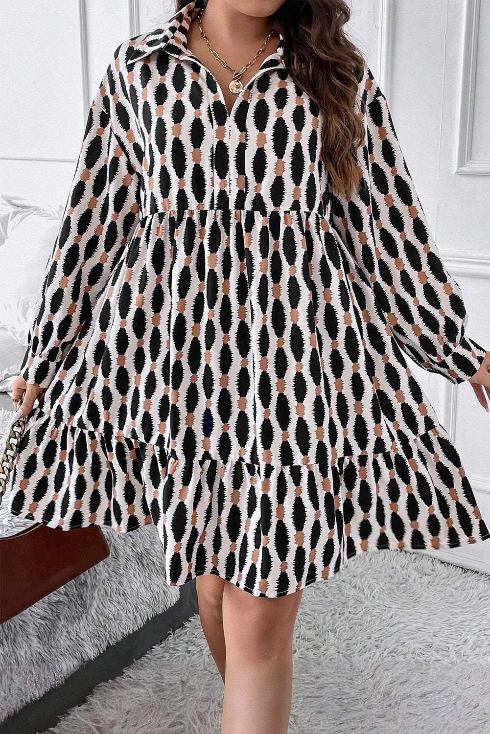 Dresses Apricot Plus Size V-Neck Mini Dress by Love Salve