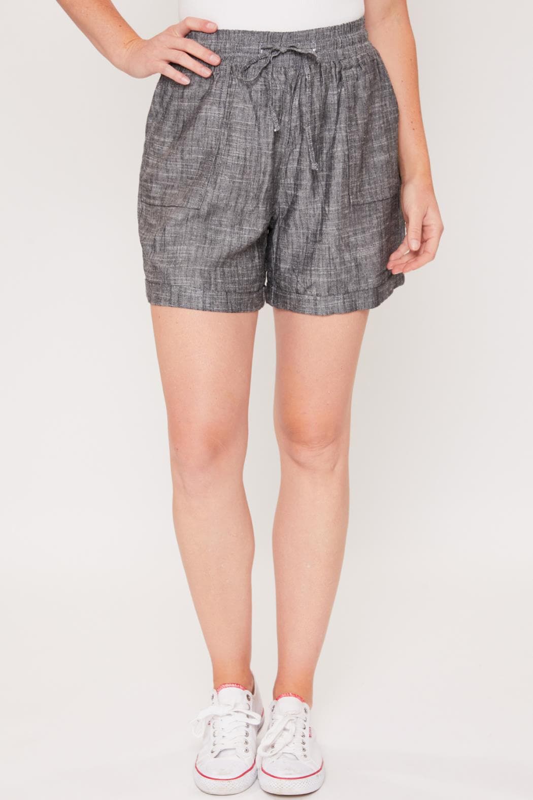 Women's Linen Lounge Shorts with Elastic Waistband
