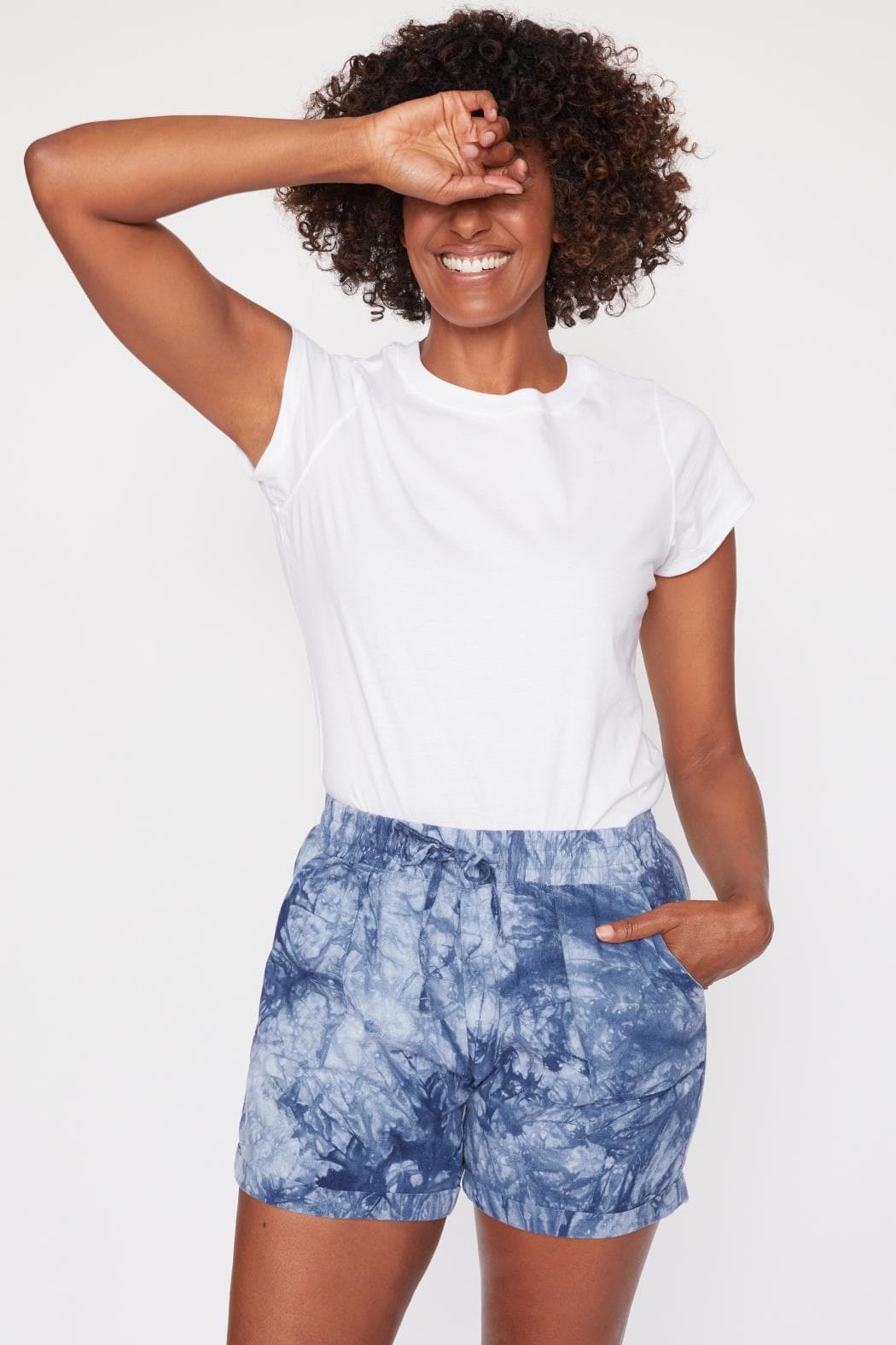 Women's Linen Lounge Shorts with Elastic Waistband