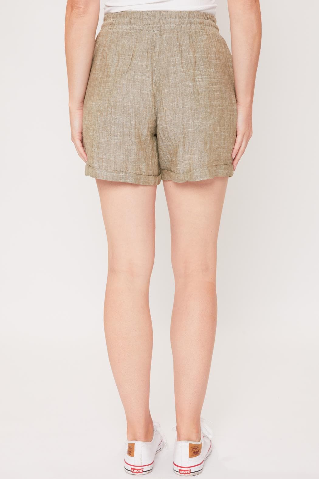 Women's Linen Lounge Shorts with Elastic Waistband