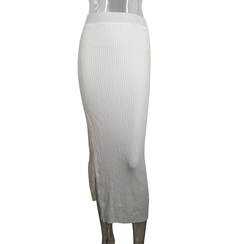 Summer Knitted Internet Celebrity Split Skirt Women Skirt