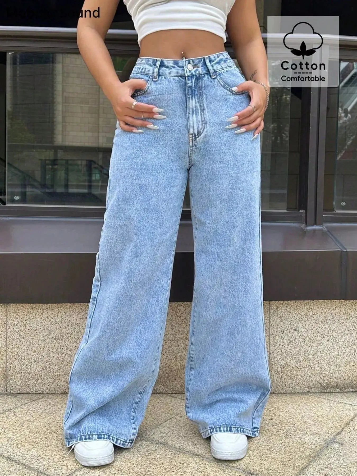 Washed Wide Leg Jeans
