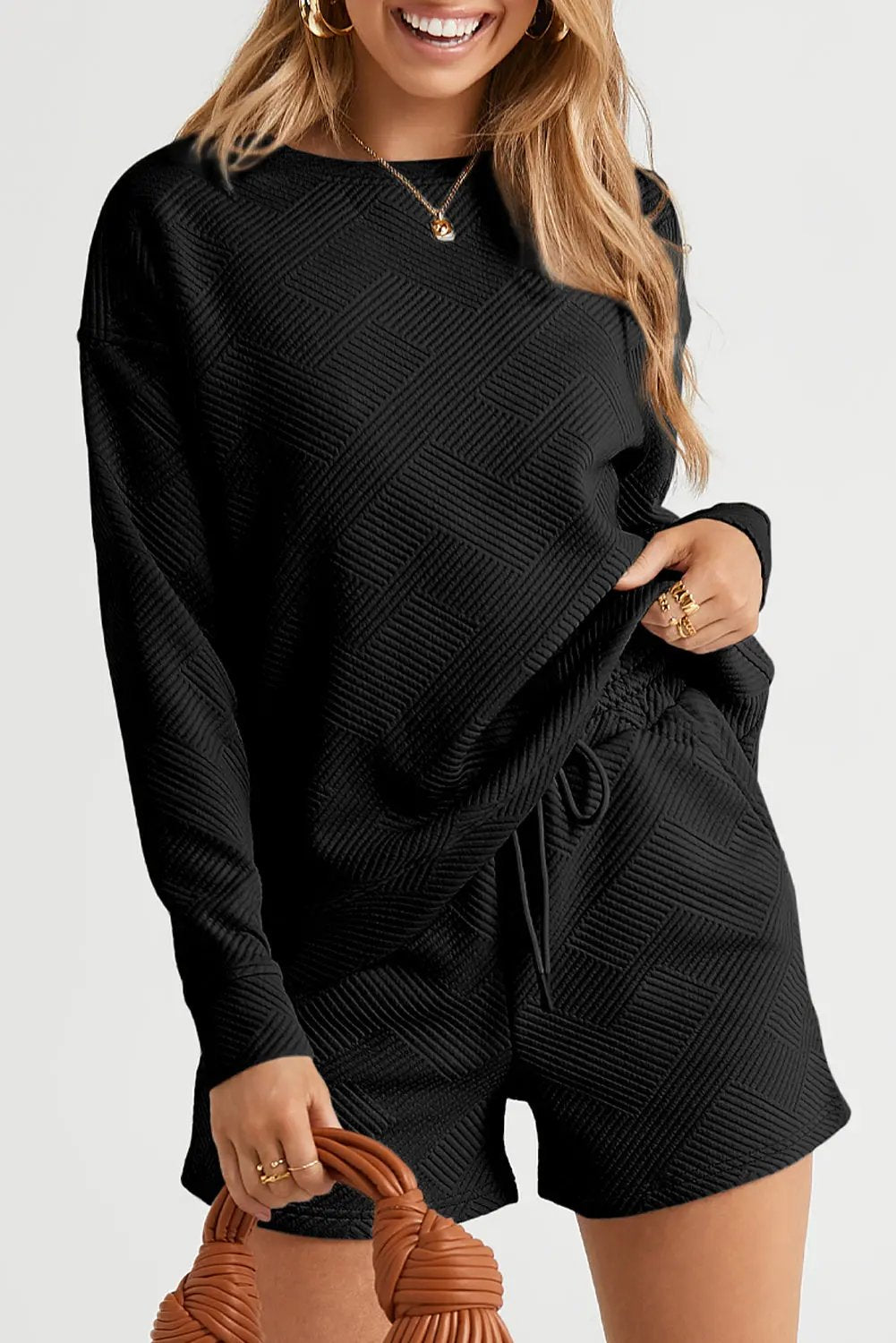Women's Lounge Set - Ribbed Cozy - Top & Shorts