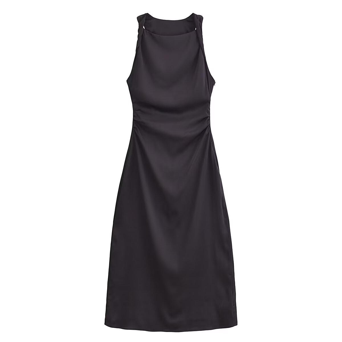 Women Spring Festival Slim Silk Satin Texture Midi Dress