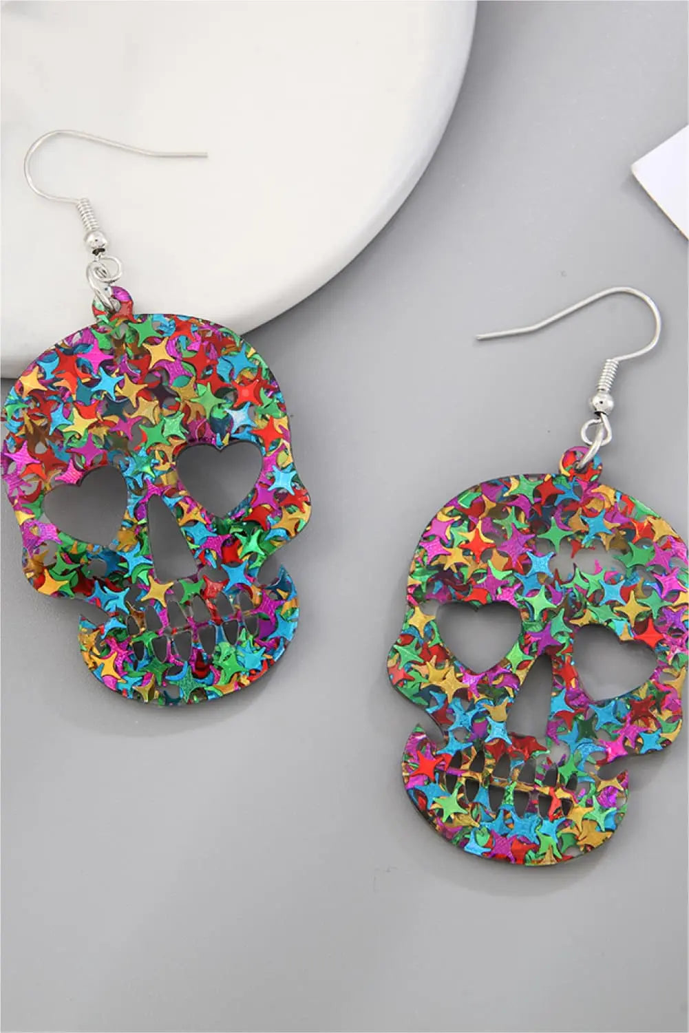 Halloween Skull Acrylic Drop Earrings
