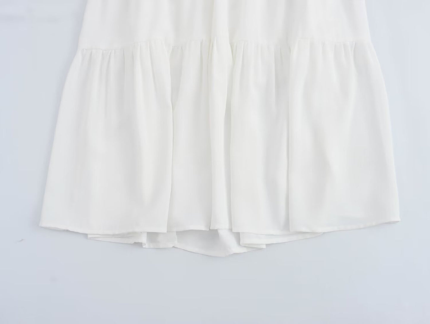 Spring Women Clothing Casual Simple Flying Sleeves Hollow Out Cutout Lace Dress