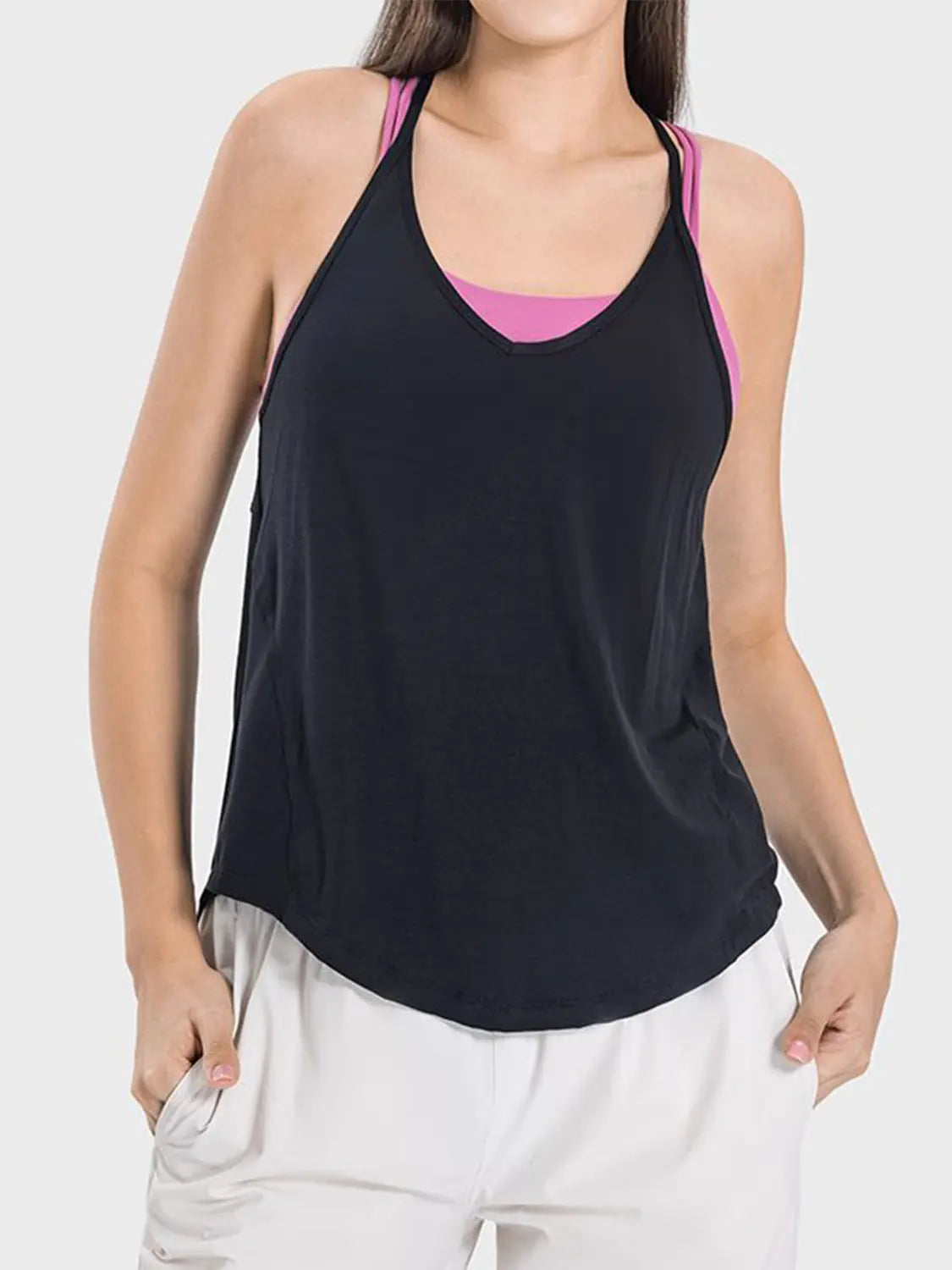 Slit Spaghetti Strap Scoop Neck Cami