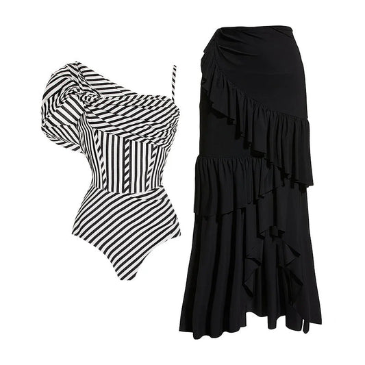 One Piece Swimsuit Women Beach Vacation Suit Skirt Swimsuit