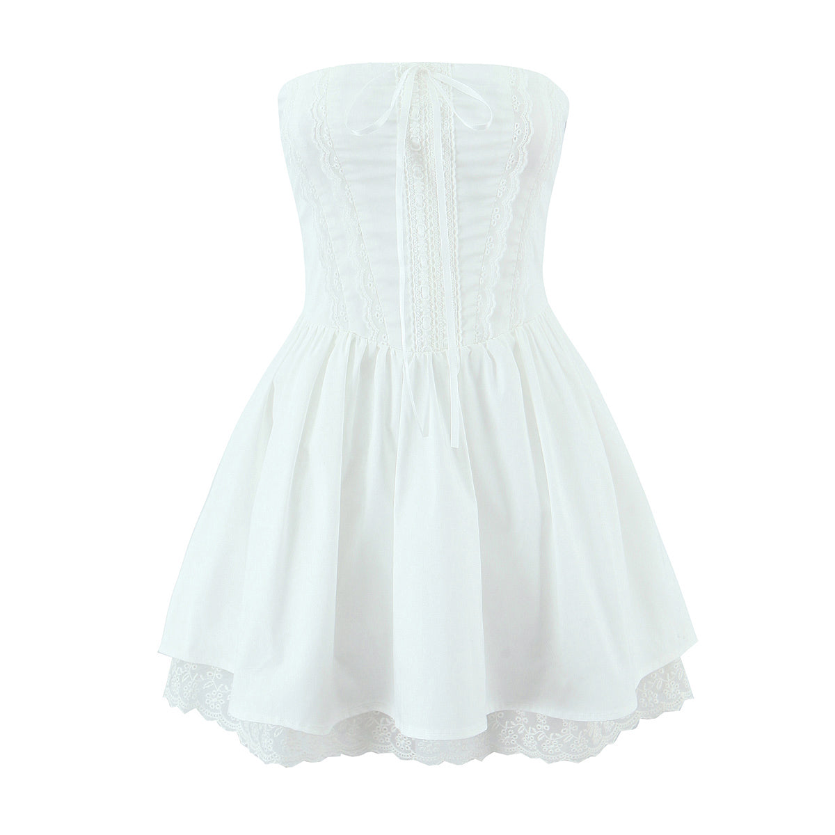 Women Clothing Cotton Embroidered Strap Dress