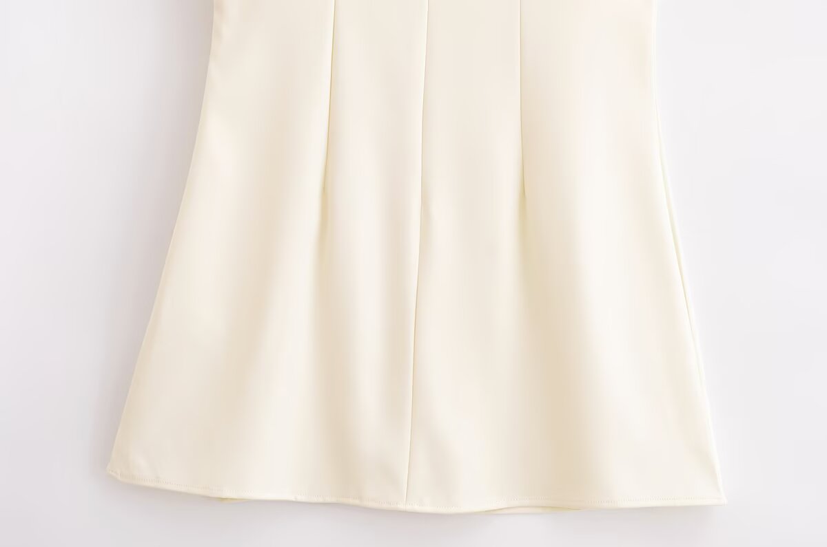 Spring Women Clothing Minimalist Bowknot Lace up Crew Neck Dress