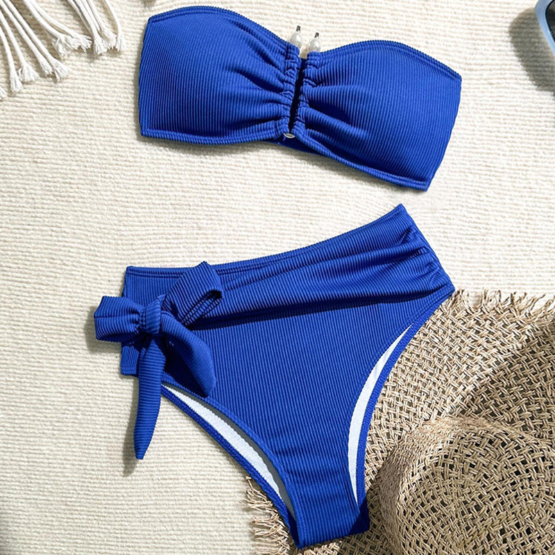 Swimwear Women Flat Bikini Sexy Split High Waist Beach Bikini Swimsuit