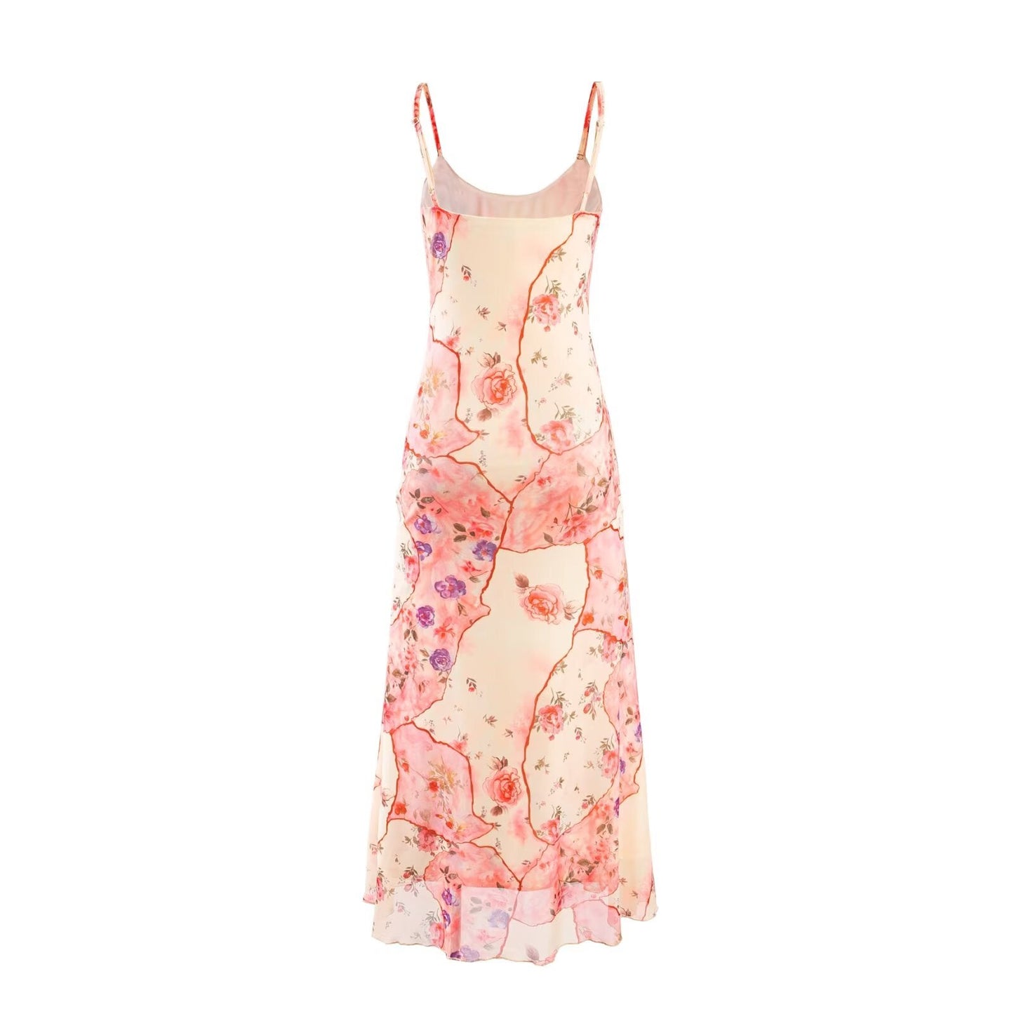 Vacation Printed Suspender Dress Summer Tight Waist Slim Sexy Dress Women