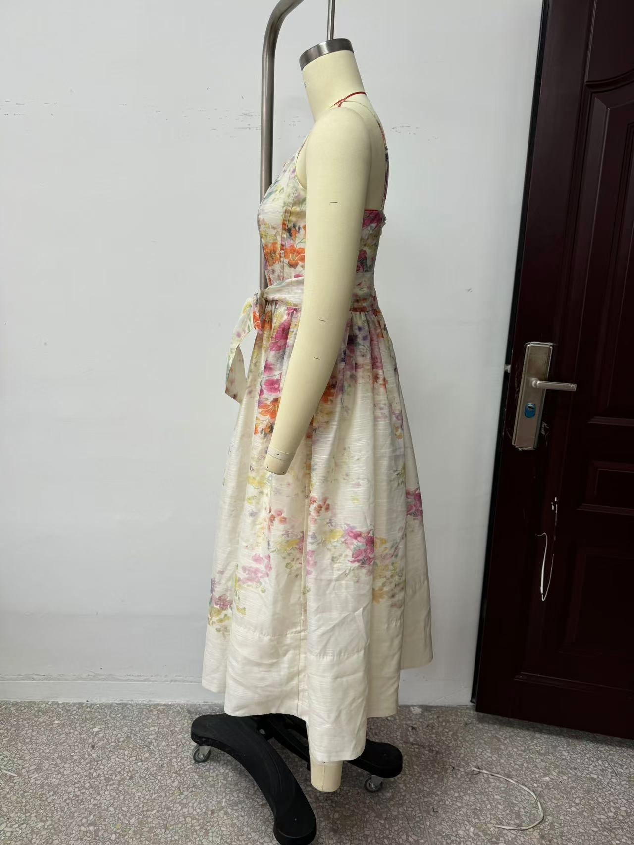 Summer Women Clothing Special Interest Positioning Printing Organza Sling Dress
